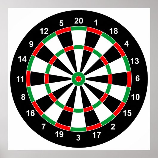 Master Darts Board Basic Round Target Classic game Poster (Voorkant)
