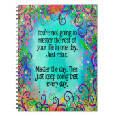 Master de dag Aanmoediging Bloemen Blauw Notitieboek (Voorkant)