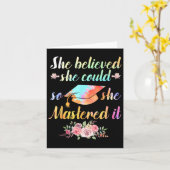 Master Degree Kunst voor Mannen Vrouwen Academic D Kaart (Gele Bloem)