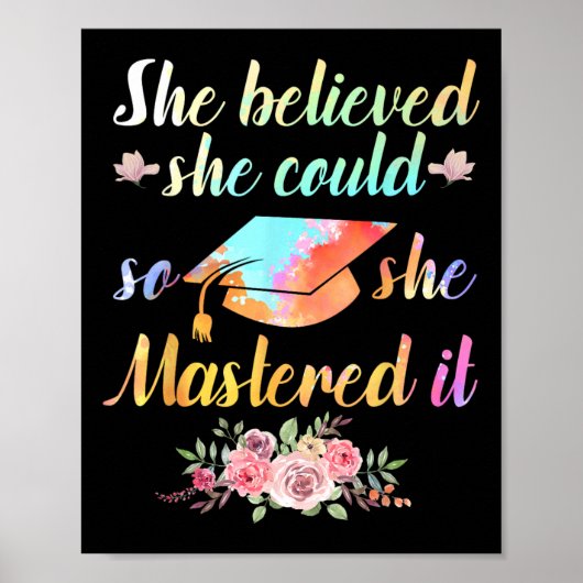 Master Degree Kunst voor Mannen Vrouwen Academic D Poster (Voorkant)