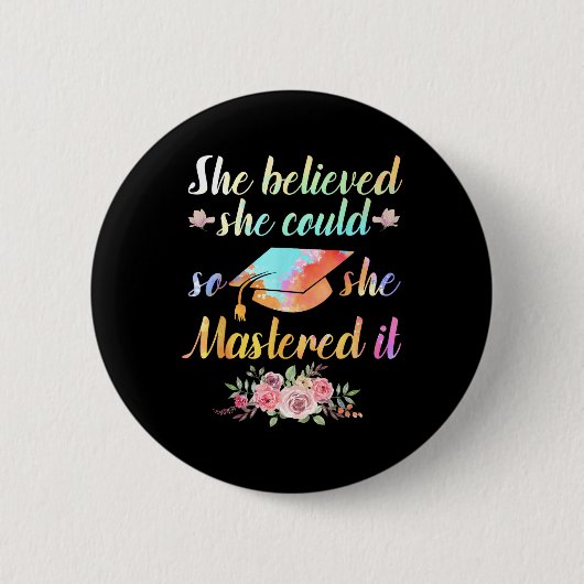 Master Degree Kunst voor Mannen Vrouwen Academic D Ronde Button 5,7 Cm (Voorkant)