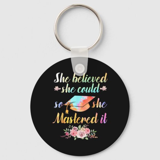 Master Degree Kunst voor Mannen Vrouwen Academic D Sleutelhanger (Voorkant)
