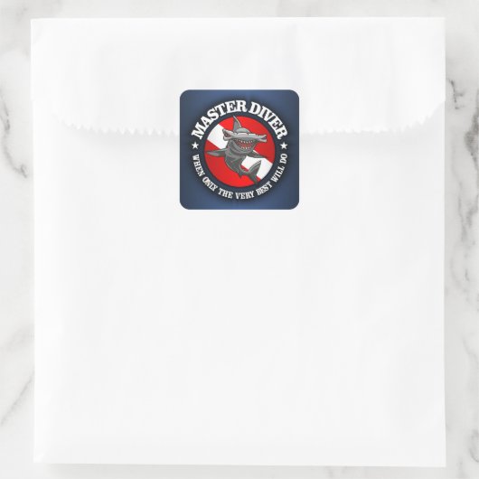 Master Diver (Hammerhead) Vierkante Sticker (Tas)