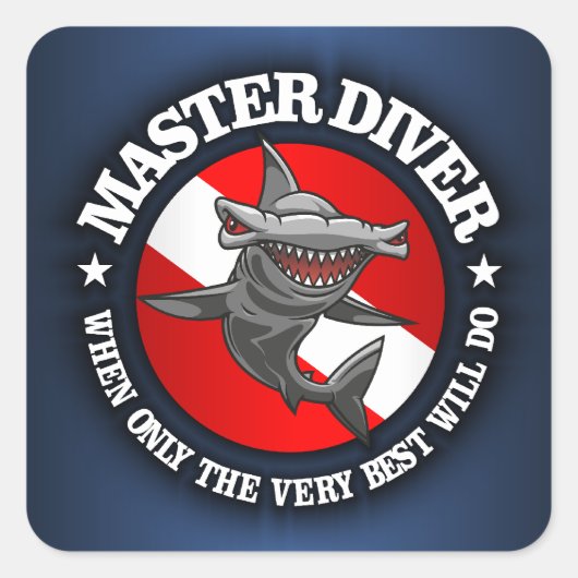 Master Diver (Hammerhead) Vierkante Sticker (Voorkant)