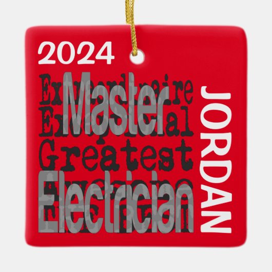 Master Electricia Extraordinaire CUSTOM Keramisch Ornament (Voorkant)