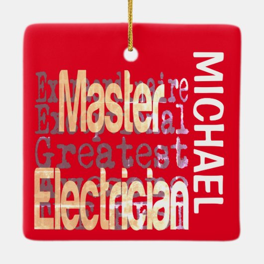 Master Electricia Extraordinaire CUSTOM Keramisch Ornament (Achterkant)