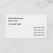 Master Electricia Modern Verticaal Visitekaartje (Achterkant)