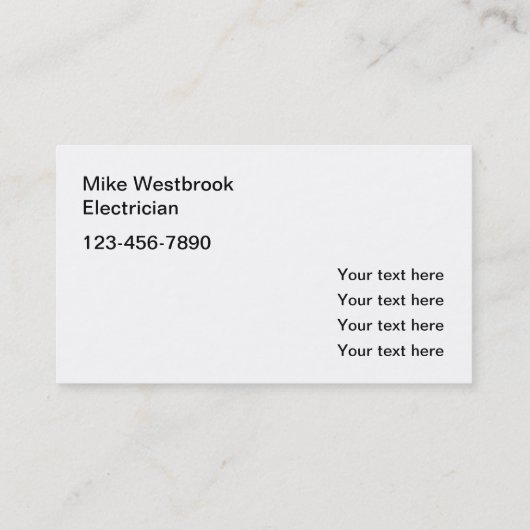 Master Electricia Modern Verticaal Visitekaartje (Achterkant)