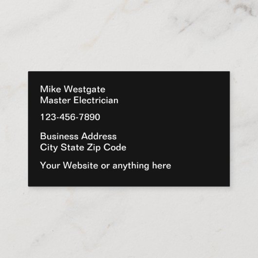 Master Elektricien Service Dubbele Zijde Visitekaartje (Achterkant)