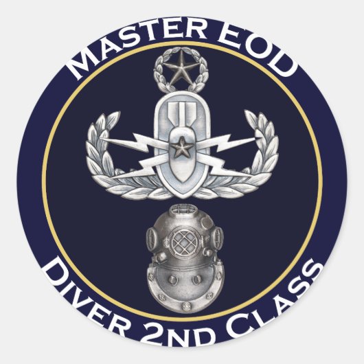 Master EOD 2e klasse-duiker Ronde Sticker (Voorkant)