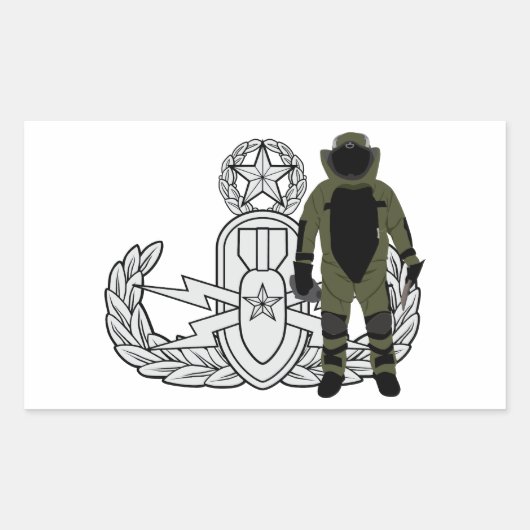 Master EOD Bomb Suit Rechthoekige Sticker (Voorkant)