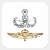 Master EOD Parachutist Vierkante Sticker (Voorkant)