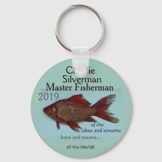 "Master Fisherman" van de wereld! Gepersonaliseerd Sleutelhanger (Voorkant)