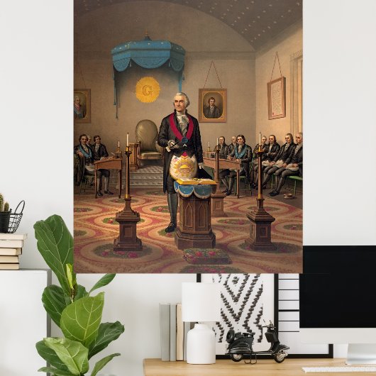 Master Freemason Washington 1870 Poster (Thuiskantoor)