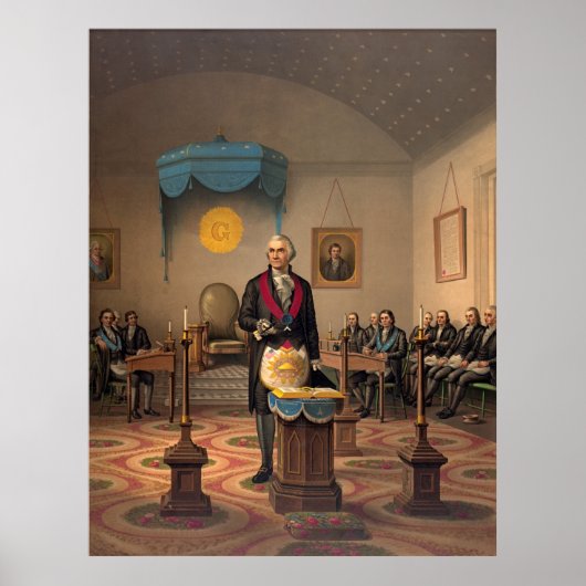 Master Freemason Washington 1870 Poster (Voorkant)
