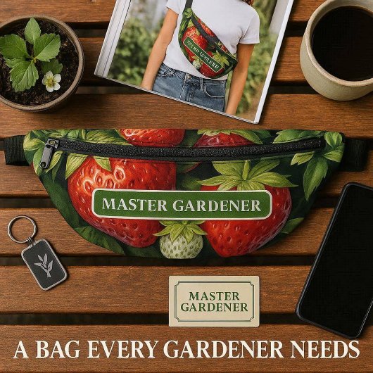 Master Gardener Aardbei Print Heuptasje