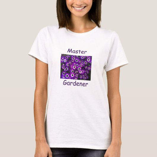 Master Gardener Beauful Paars Flower Floral T-shirt (Voorkant)