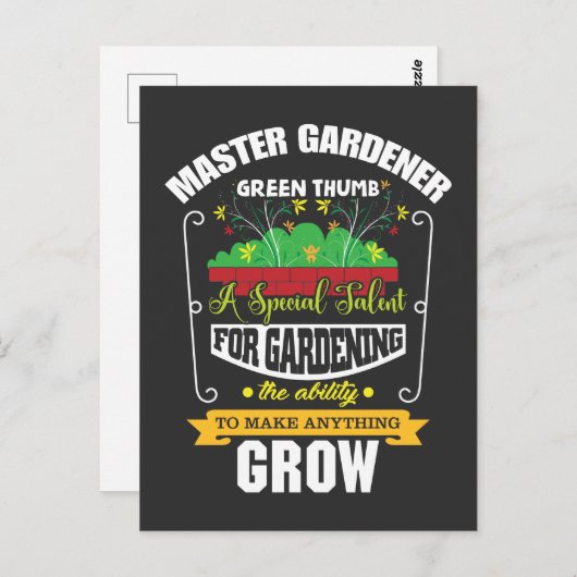 Master Gardener Green Thumb Plant Flower Briefkaart (Voorkant / Achterkant)