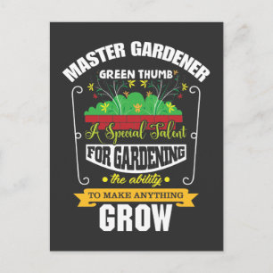Master Gardener Green Thumb Plant Flower Briefkaart