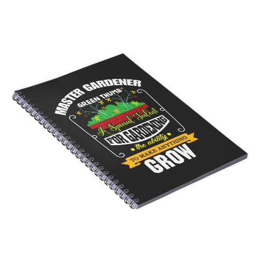 Master Gardener Green Thumb Plant Flower Notitieboek (Rechterzijde)