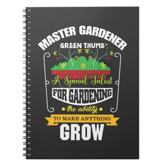 Master Gardener Green Thumb Plant Flower Notitieboek (Voorkant)