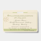 Master Gardener ID-badge met ventilator en bijen Badge (Achterkant)