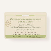 Master Gardener ID-badge met ventilator en bijen Badge (Achterkant)