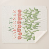 Master Gardener Quote Pink Tulip Floral Sherpa Deken (Voorkant (horizontaal))