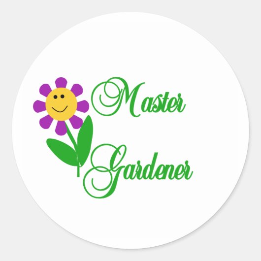 Master Gardener Ronde Sticker (Voorkant)