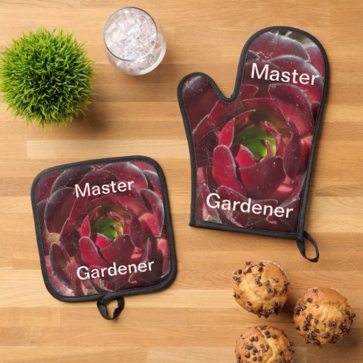 Master Gardener Succulent Foto Tuin Landscaper Ovenwant & Pannenlap Set (Top down)
