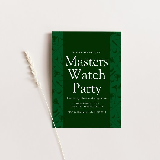 Master Golf Watch Party Uitnodigen Kaart