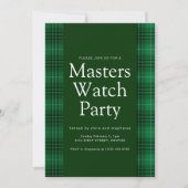 Master Golf Watch Party Uitnodigen Kaart (Voorkant)