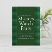 Master Golf Watch Party Uitnodigen Kaart (Staand voorkant)