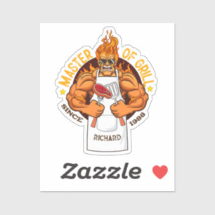 Master Grill Vaderdag Geschenk BBQ Chef Papa Sticker