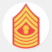 Master Gunnery Sergeant Ronde Sticker (Voorkant)