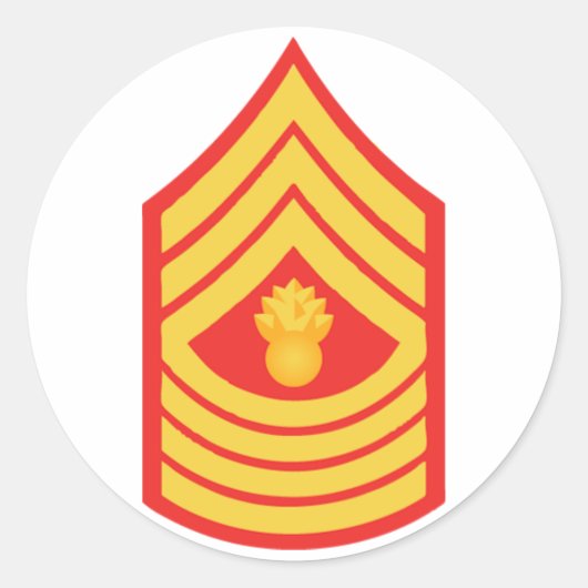 Master Gunnery Sergeant Ronde Sticker (Voorkant)