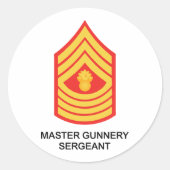 Master Gunnery Sergeant Ronde Sticker (Voorkant)