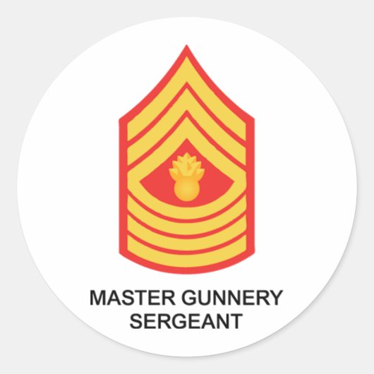 Master Gunnery Sergeant Ronde Sticker (Voorkant)