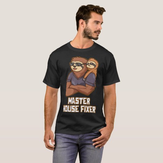 Master House Fixer Hard Werk Papa Toewijding Papa T-shirt (Voorkant volledig)