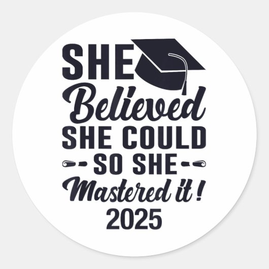 Master IT 2025 Masters Degree Afstuderen Afgestude Ronde Sticker (Voorkant)
