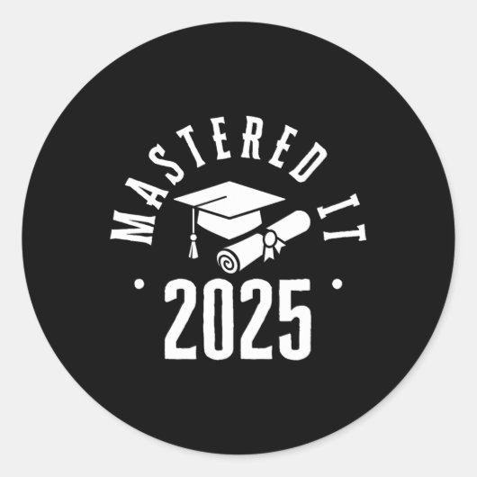 Master IT Masters Degree Afstuderen voor mannen Vr Ronde Sticker (Voorkant)