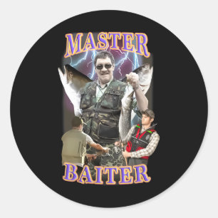 Master Iter Vintage B Vissen Grappige Angler Ronde Sticker