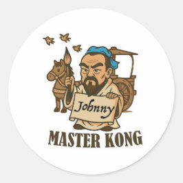Master Kong Writes Johnny – Ancient Wisdom, Modern Ronde Sticker