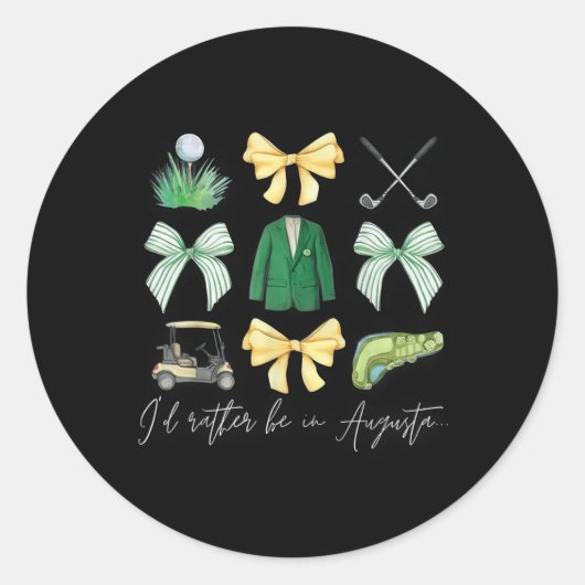 Master Lets Partee Golftoernooi Coquette Bow Wo Ronde Sticker (Voorkant)