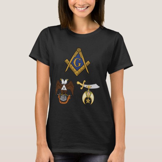 Master Mason 32e Graad Shrine AASR Noble Masonic T-shirt (Voorkant)