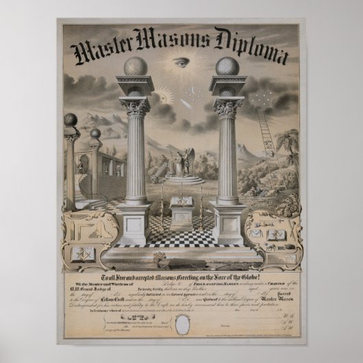 Master Mason Diploma Poster (Voorkant)