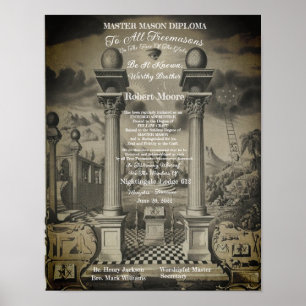 Master Mason Diploma Poster