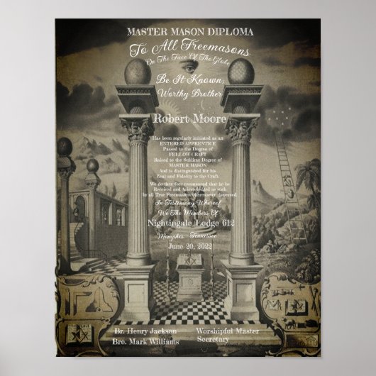 Master Mason Diploma Poster (Voorkant)