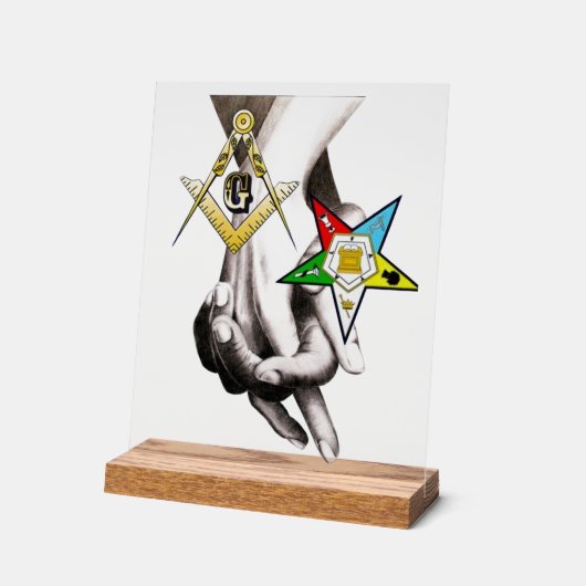 Master Mason / Eastern Star Acryl Bord (Hoek)