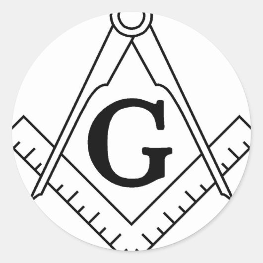 Master Mason Square en Kompas Ronde Sticker (Voorkant)